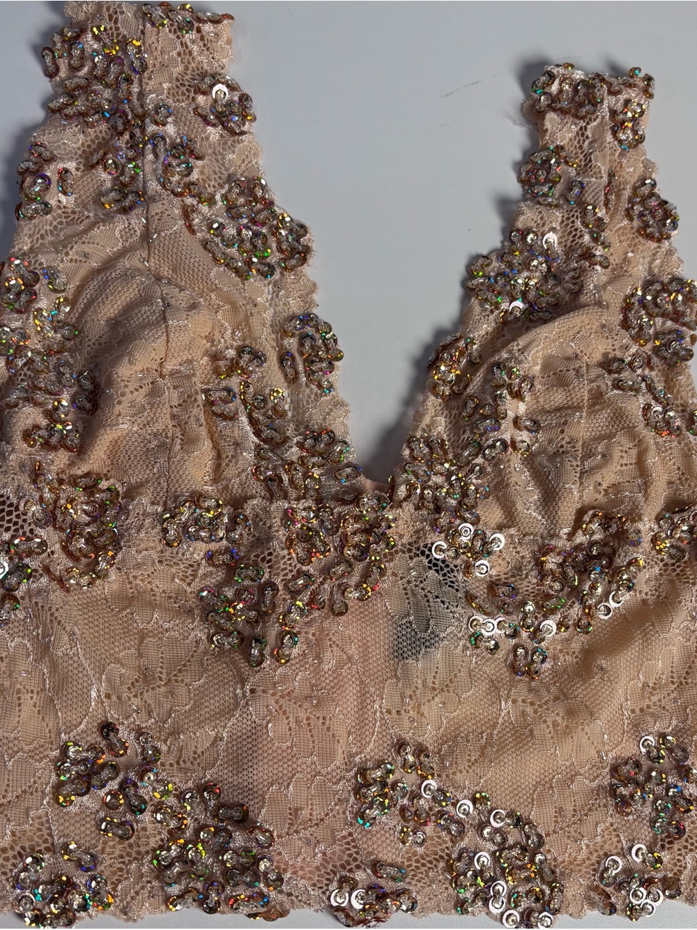 Y2K bebe Blush Lace Bralette with Sequin Detail - Picture 3 of 12